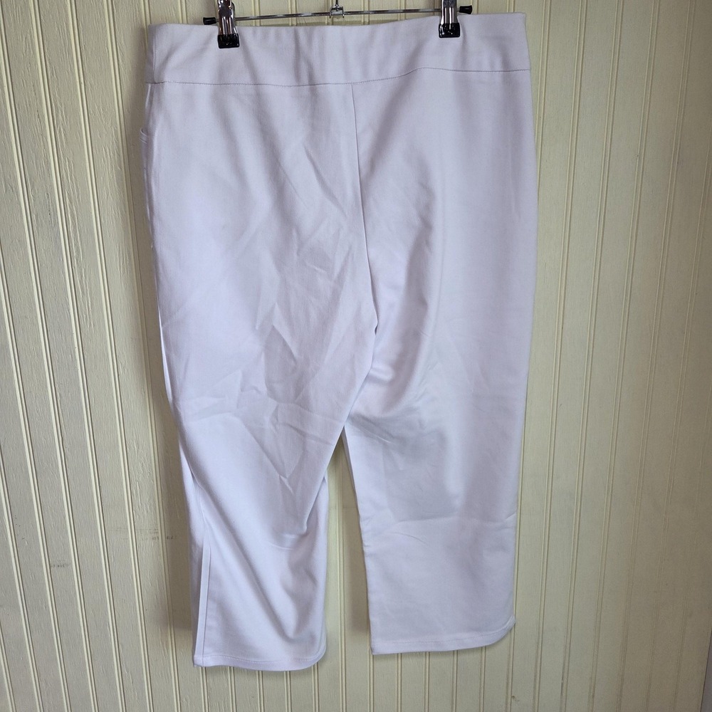 Croft & Barrow Capri Pants Womens 12 White Twill Pull On Stretch Pockets - Picture 2 of 6